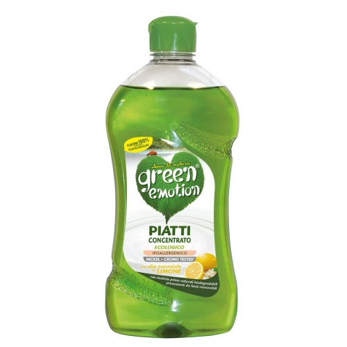 ЕКО засіб для миття посуду концентр. лимон GREEN EMOTION piatti con. LIMONE 500 ml.
